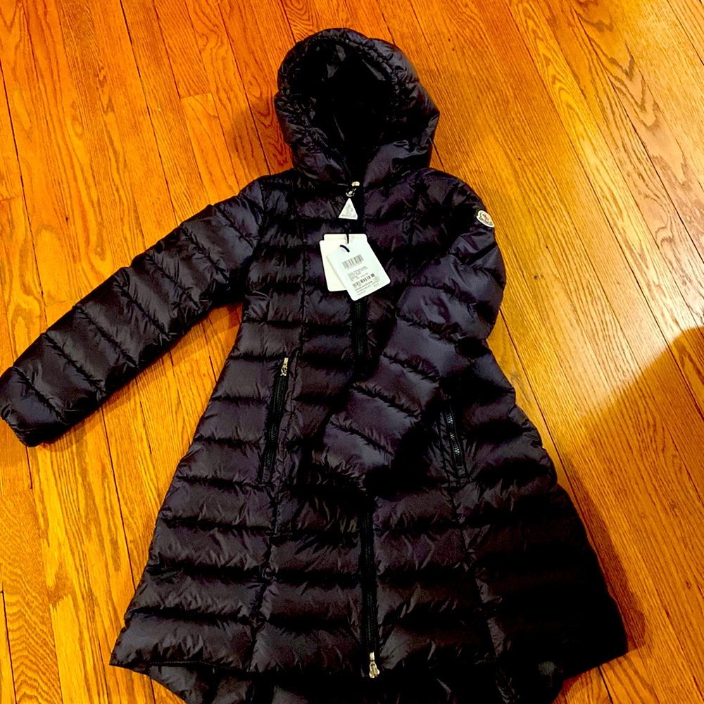 NWT Moncler Girls Dark Grey Bibiane Jacket - Size 12